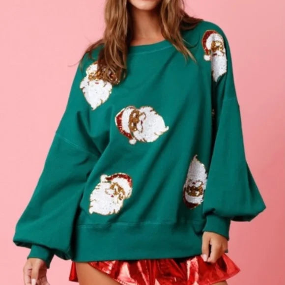 Sparkle Santa- Sequin sweatshirt